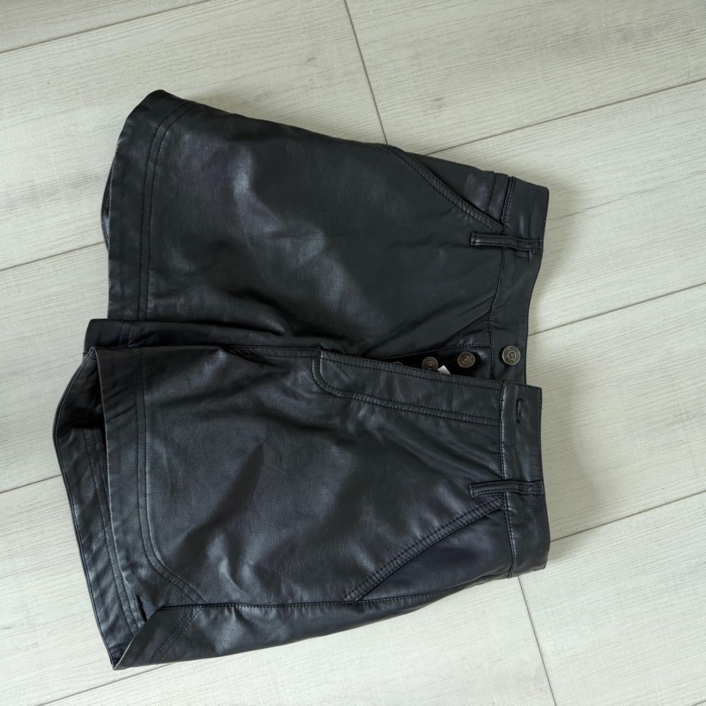 Stylish Black Leather Women Shorts free people